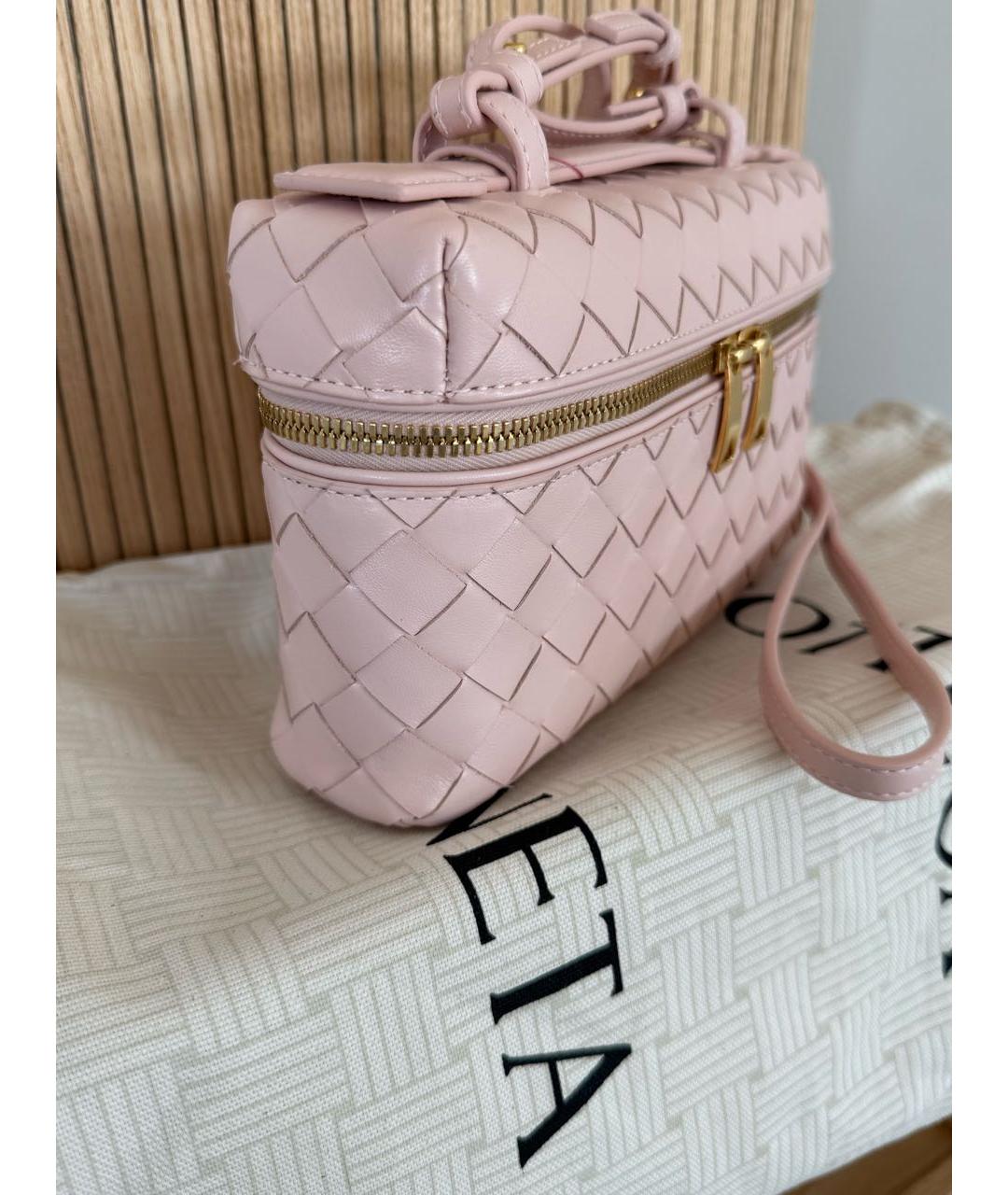 BOTTEGA VENETA Розовая кожаная сумка через плечо, фото 2