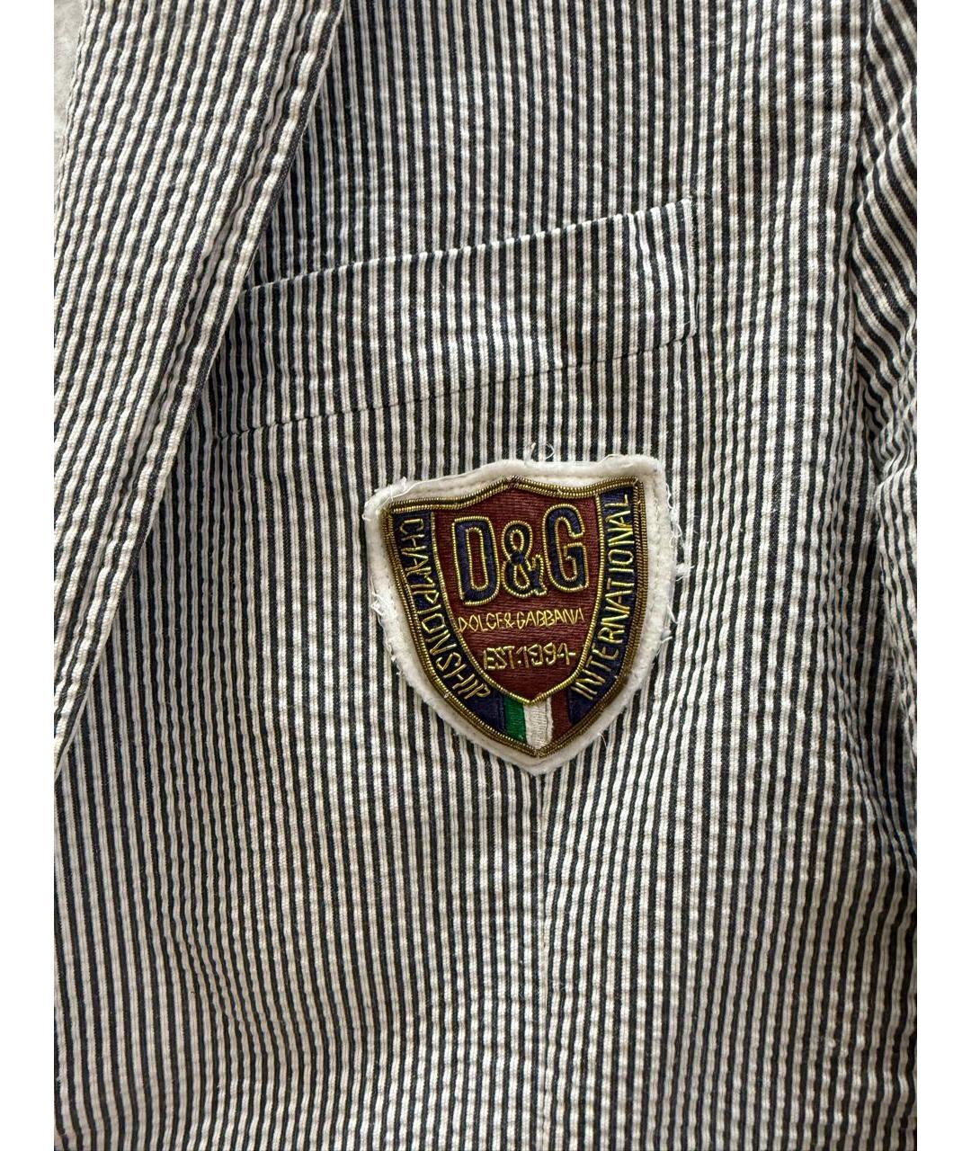 DOLCE&GABBANA Серый хлопковый пиджак, фото 4