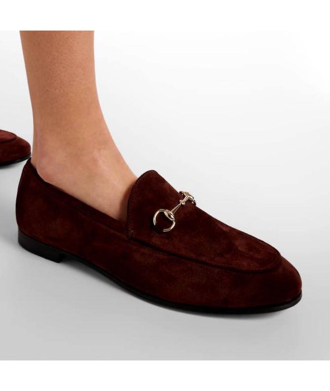 GUCCI Коричневые замшевые лоферы, фото 8