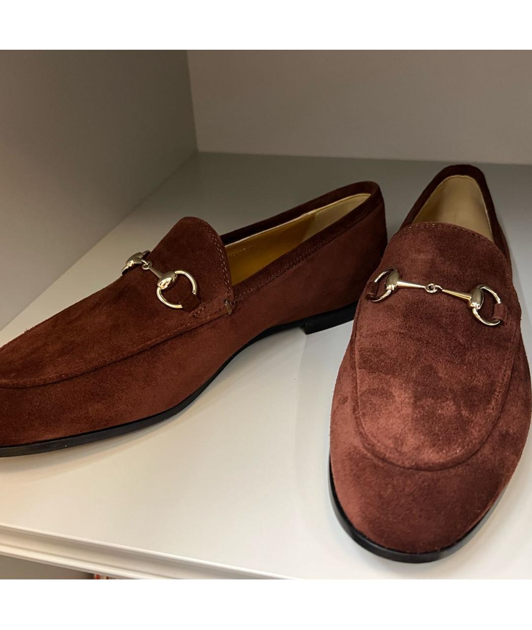 GUCCI Коричневые замшевые лоферы, фото 6