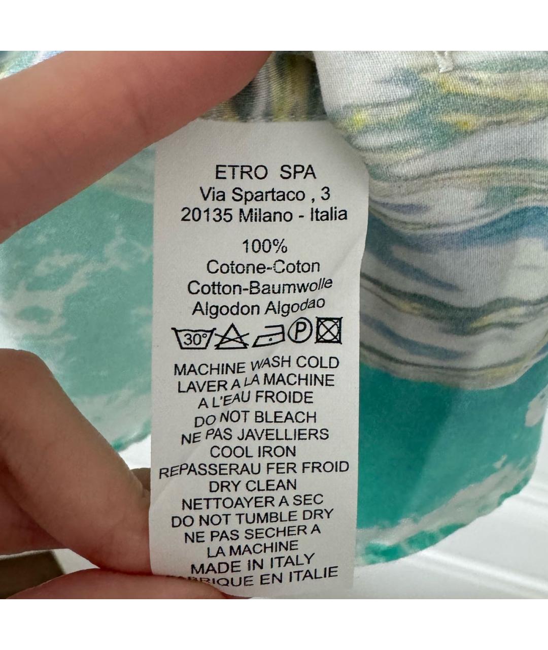 ETRO Белая хлопковая кэжуал рубашка, фото 6