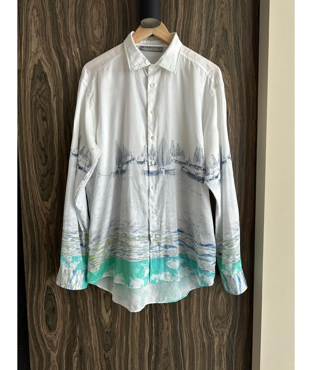 ETRO Белая хлопковая кэжуал рубашка, фото 7