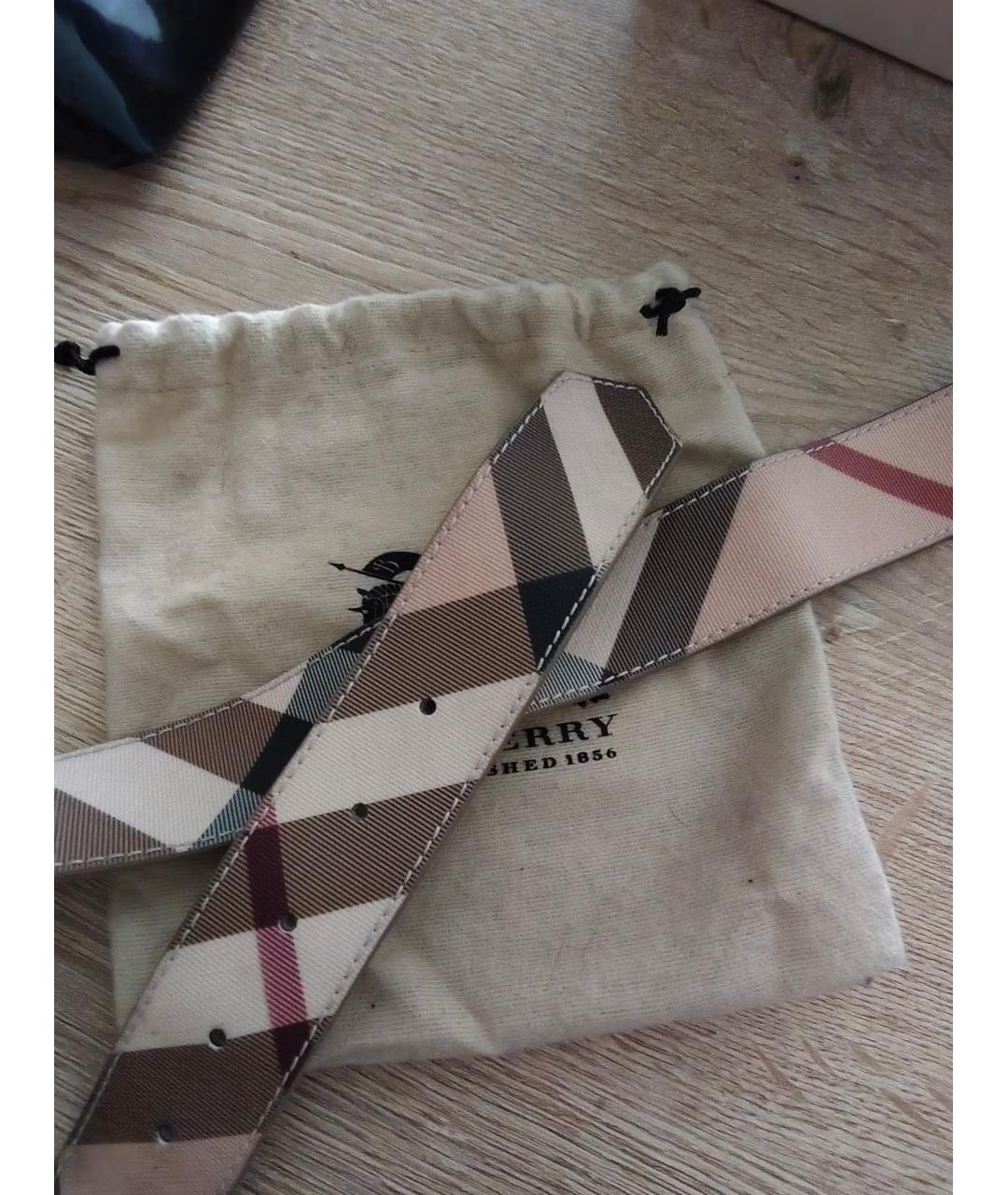 BURBERRY Бежевый кожаный ремень, фото 6