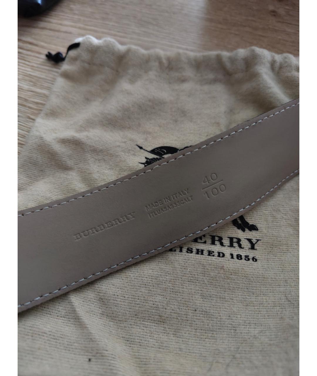 BURBERRY Бежевый кожаный ремень, фото 3