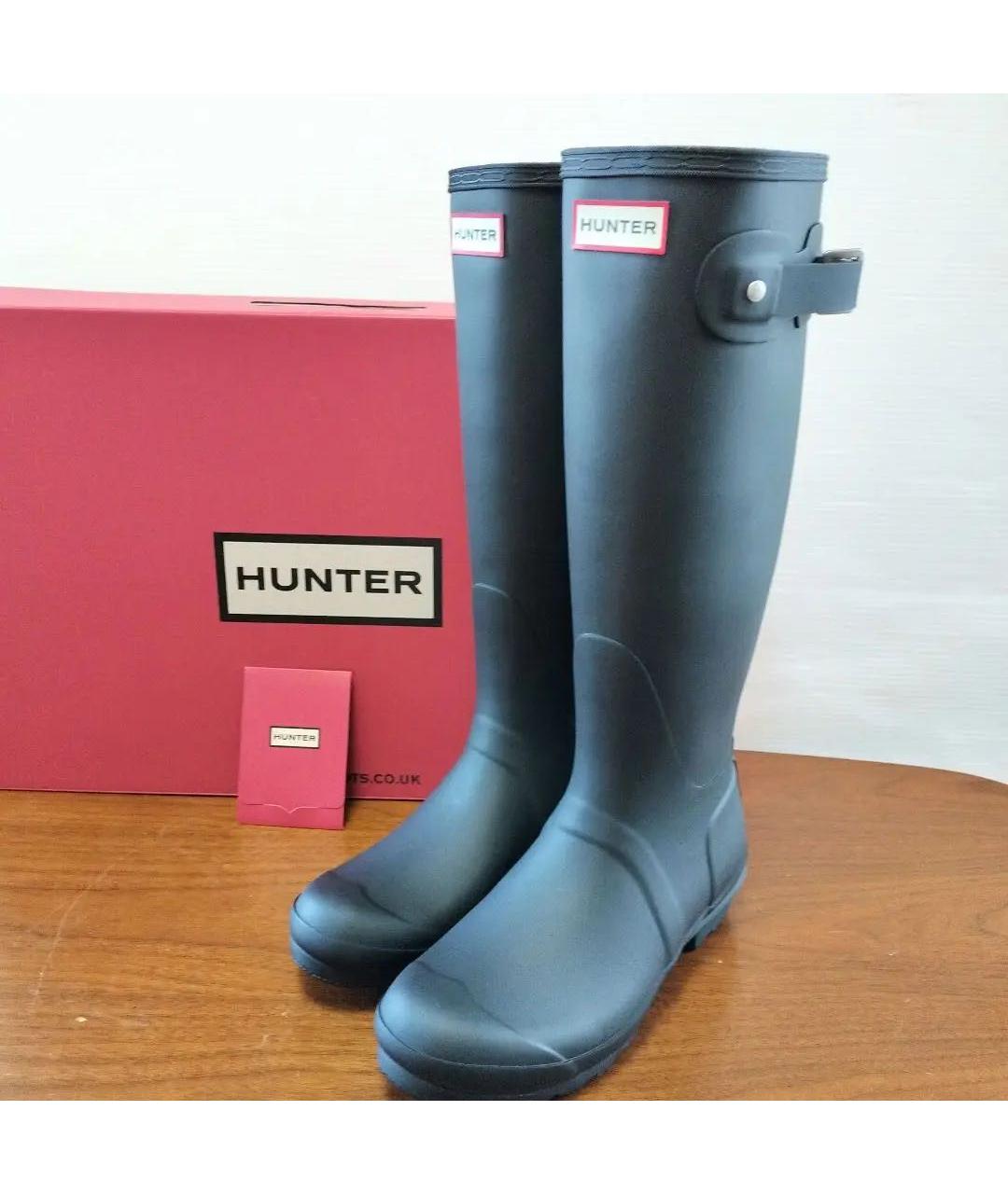HUNTER Черные резиновые сапоги, фото 5