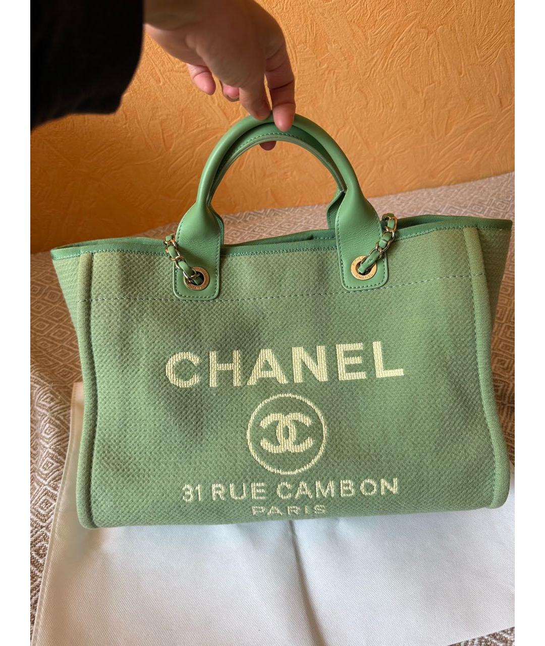 CHANEL Зеленая пляжная сумка, фото 5