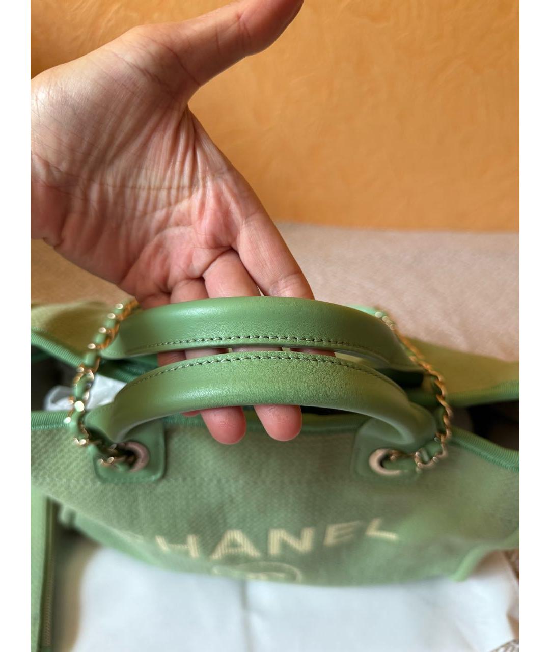 CHANEL Зеленая пляжная сумка, фото 4