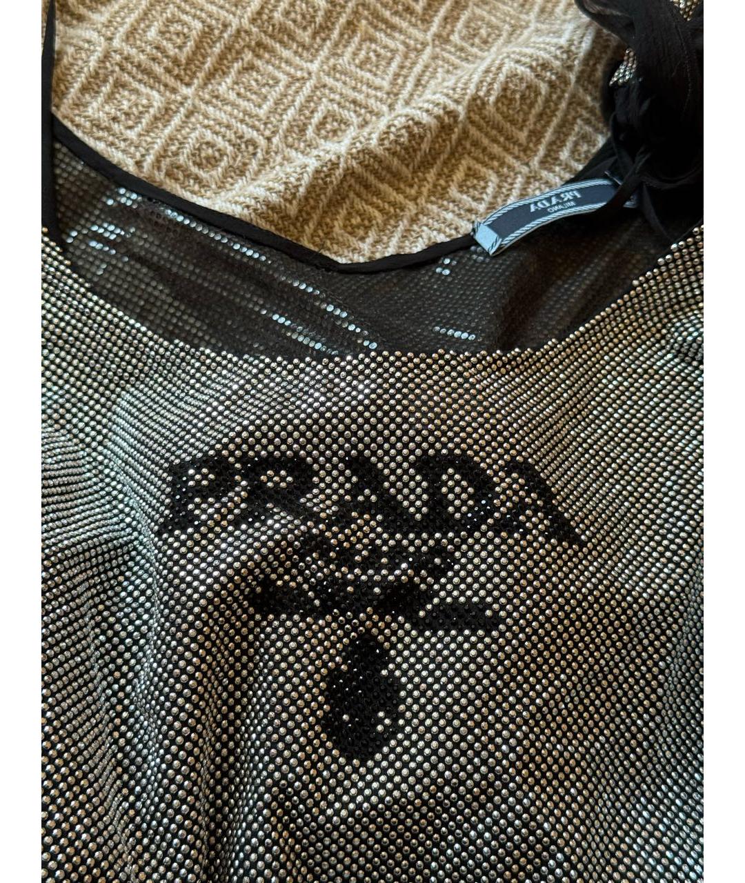 PRADA Серебряное шелковое вечернее платье, фото 5