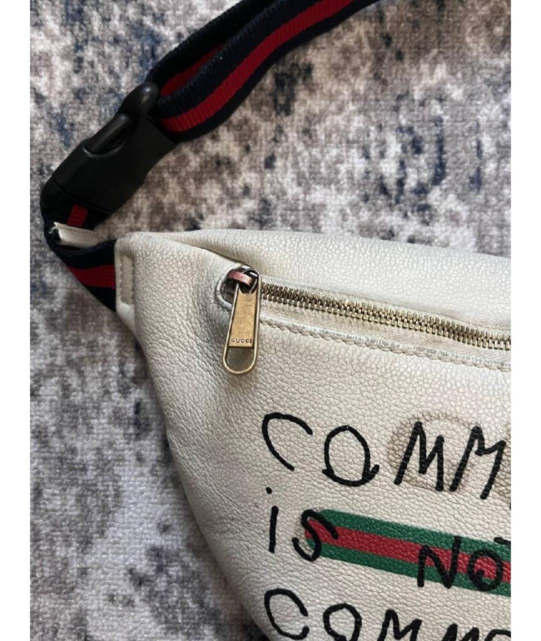 GUCCI Бежевая кожаная поясная сумка, фото 2