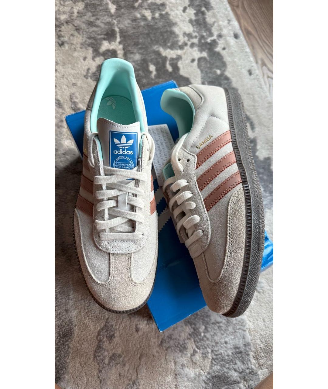 ADIDAS Бежевые замшевые низкие кроссовки / кеды, фото 6