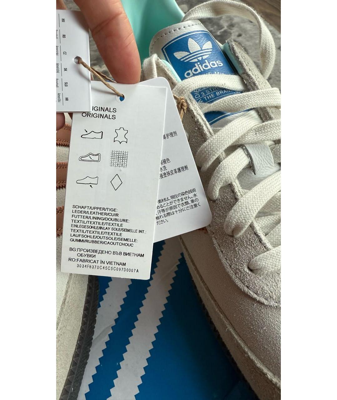 ADIDAS Бежевые замшевые низкие кроссовки / кеды, фото 5