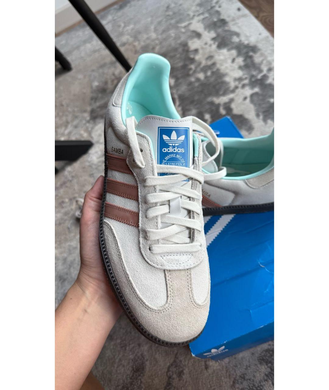 ADIDAS Бежевые замшевые низкие кроссовки / кеды, фото 7