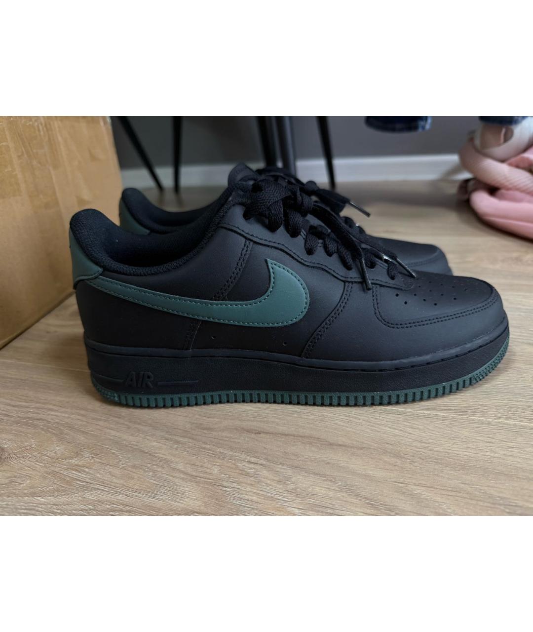 NIKE Черные кожаные низкие кроссовки / кеды, фото 4