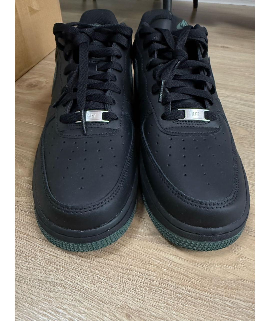 NIKE Черные кожаные низкие кроссовки / кеды, фото 7