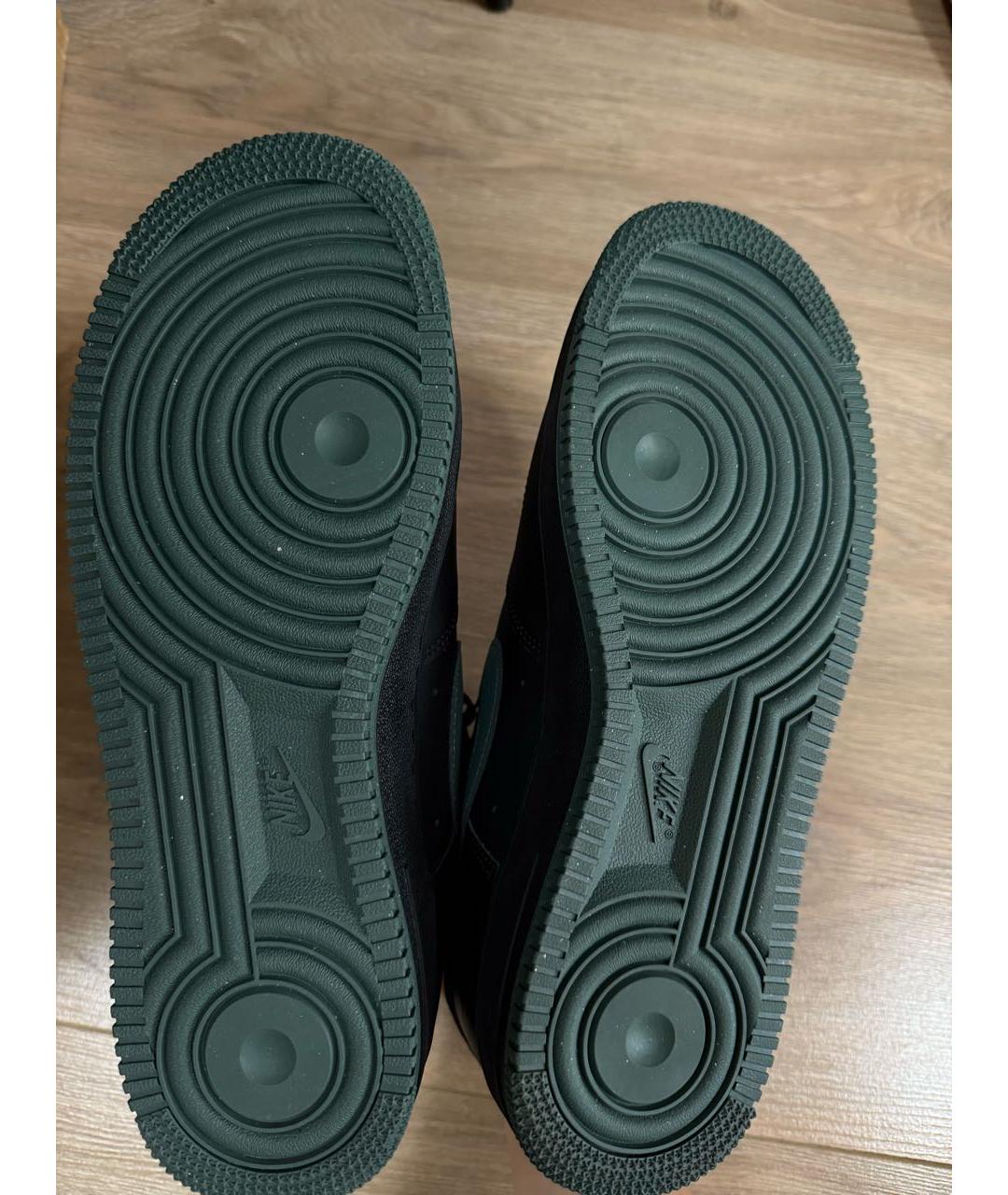 NIKE Черные кожаные низкие кроссовки / кеды, фото 6