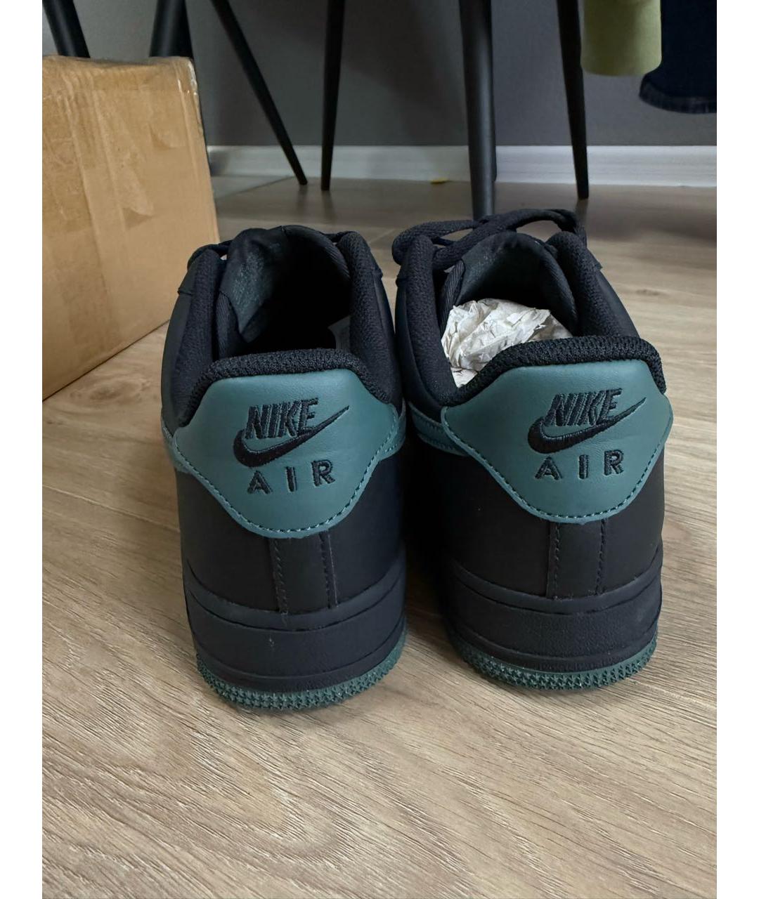 NIKE Черные кожаные низкие кроссовки / кеды, фото 5
