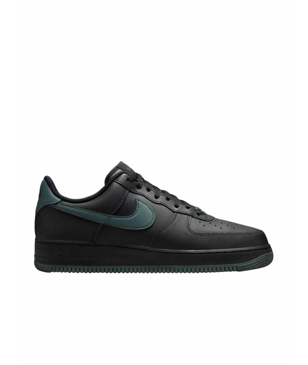 NIKE Черные кожаные низкие кроссовки / кеды, фото 1