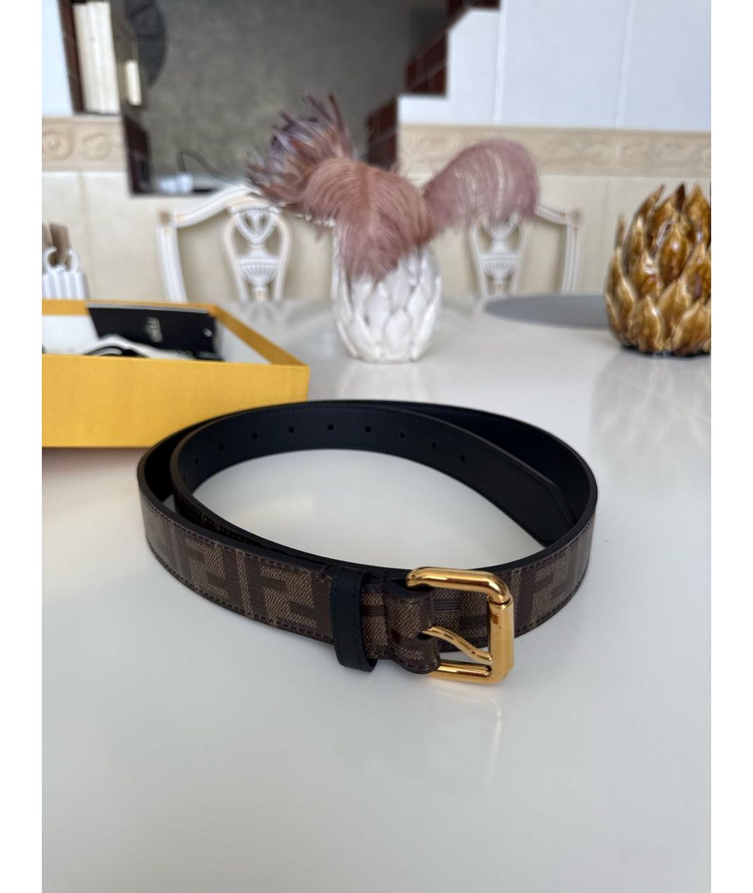 FENDI Коричневый кожаный ремень, фото 5