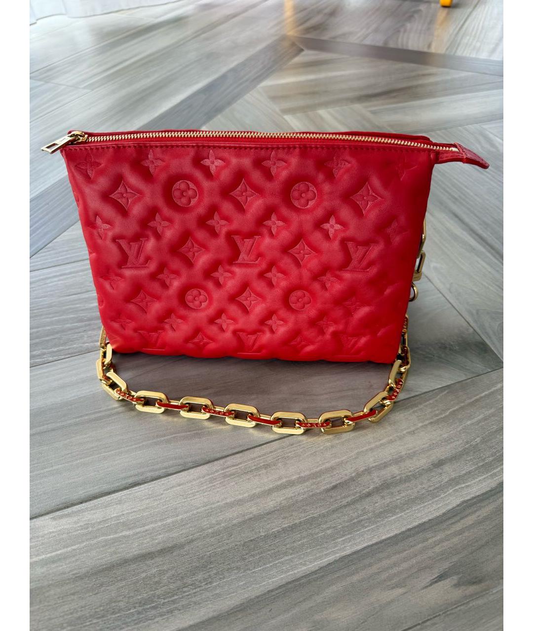 LOUIS VUITTON Красная кожаная сумка через плечо, фото 9