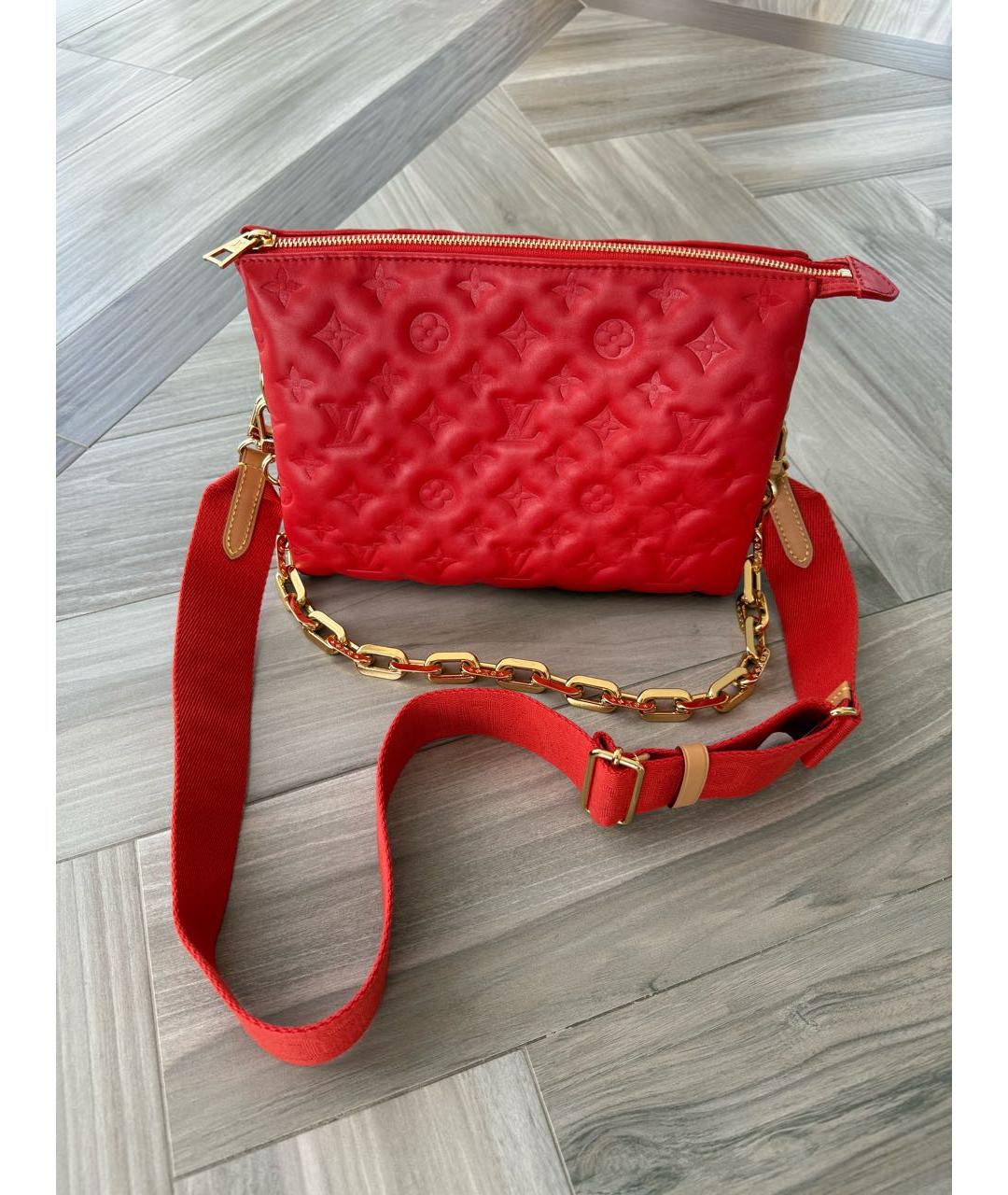 LOUIS VUITTON Красная кожаная сумка через плечо, фото 2