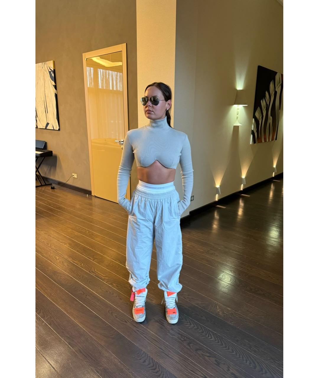 ALEXANDER WANG Серые брюки широкие, фото 7