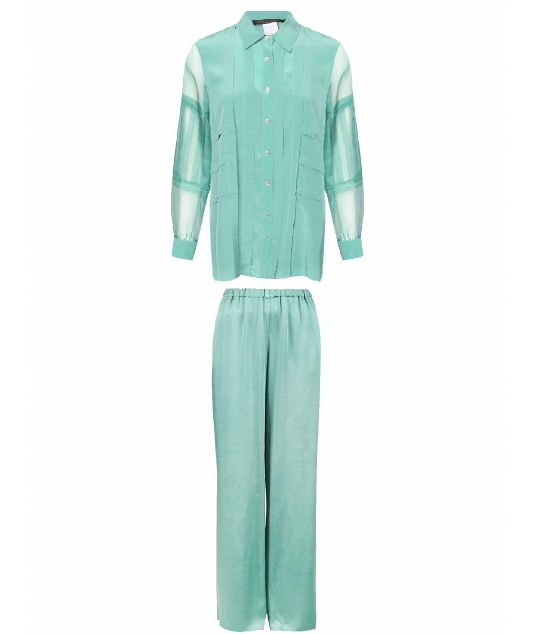 MAX MARA Зеленый вискозный костюм с брюками, фото 1