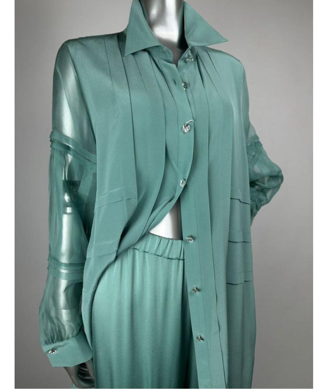 MAX MARA Зеленый вискозный костюм с брюками, фото 5