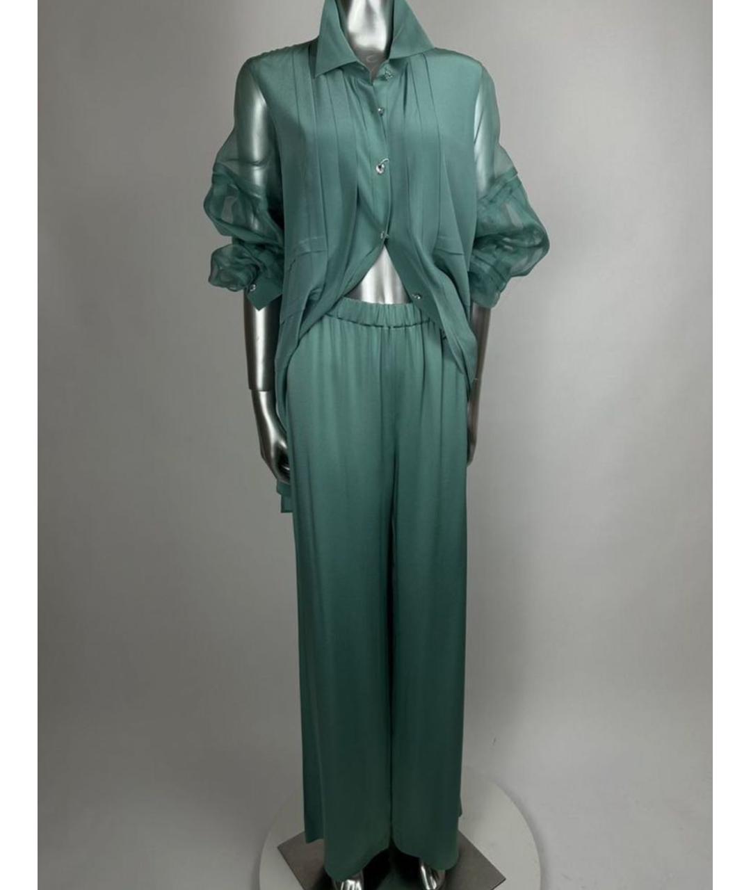 MAX MARA Зеленый вискозный костюм с брюками, фото 6