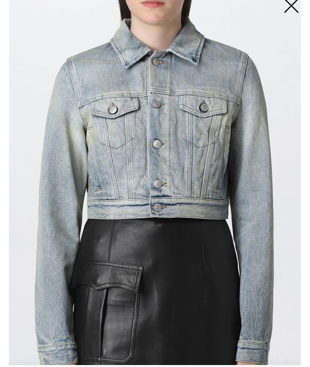 MM6 MAISON MARGIELA Голубая хлопковая куртка, фото 2