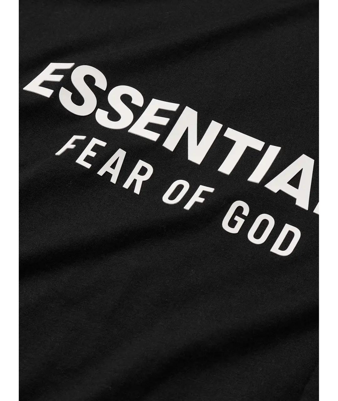 FEAR OF GOD ESSENTIALS Черная хлопковая футболка, фото 5