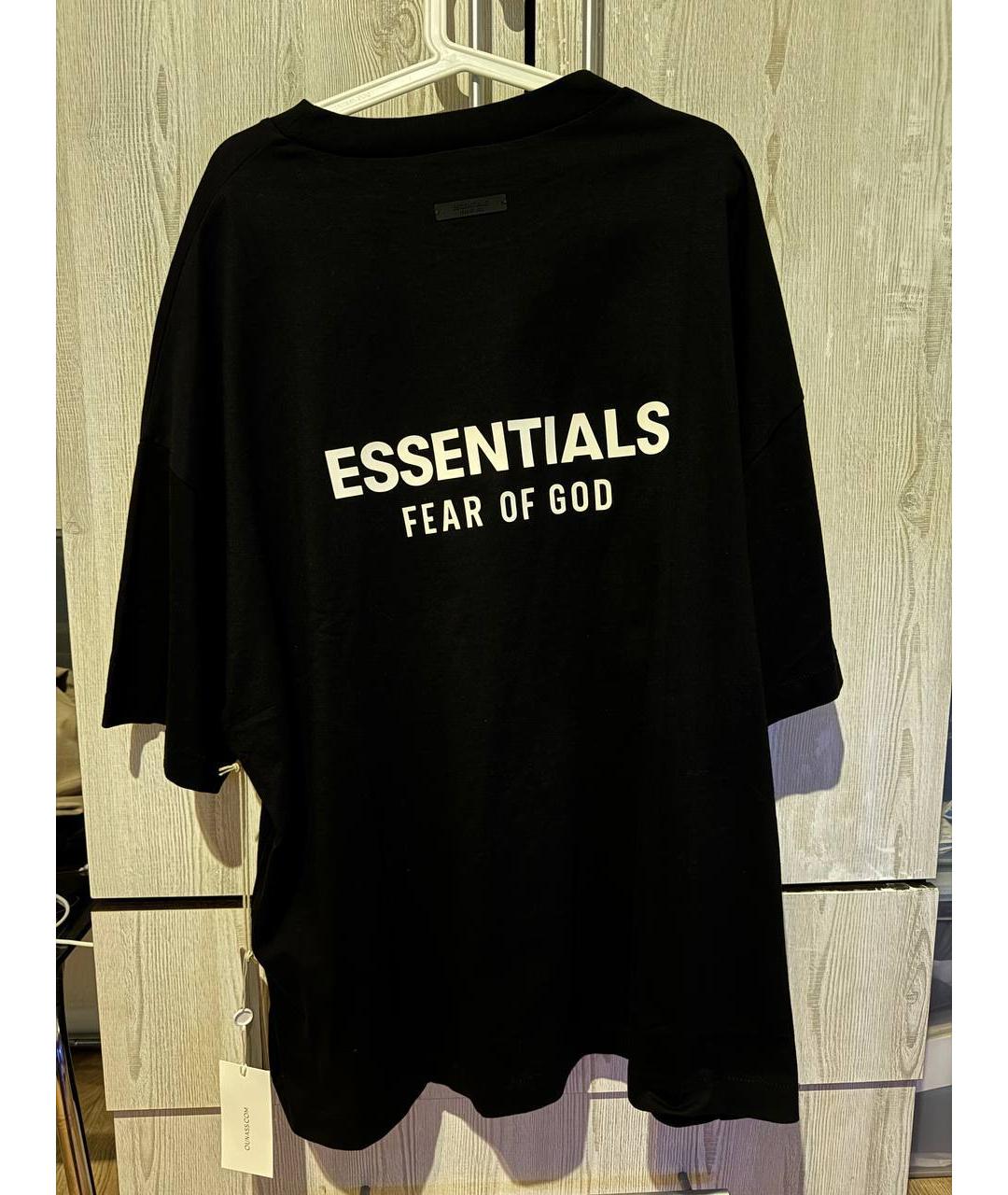 FEAR OF GOD ESSENTIALS Черная хлопковая футболка, фото 3