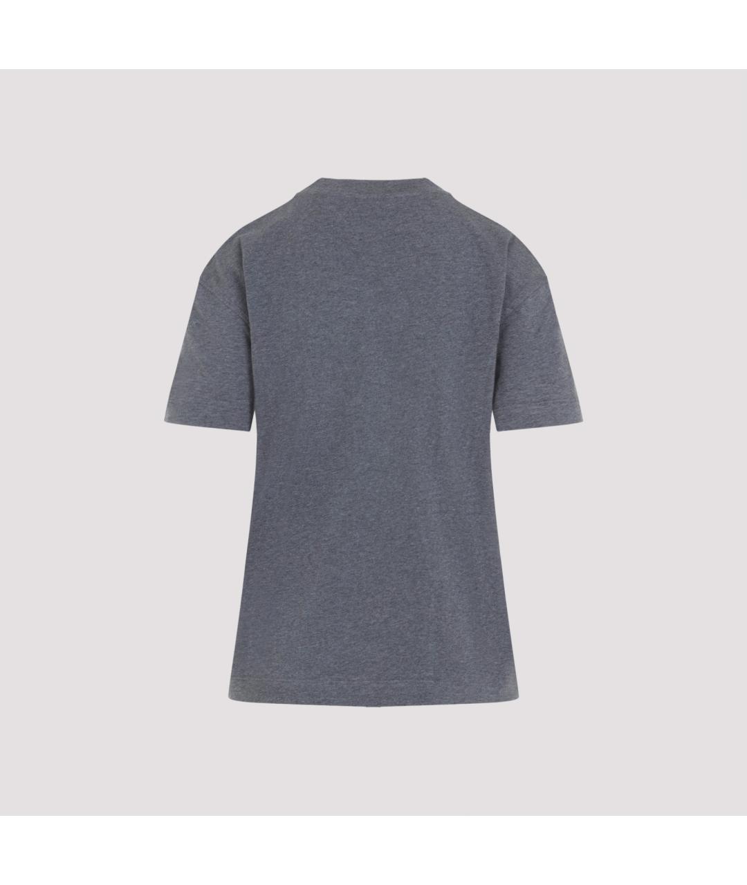 BRUNELLO CUCINELLI Антрацитовая хлопковая футболка, фото 3