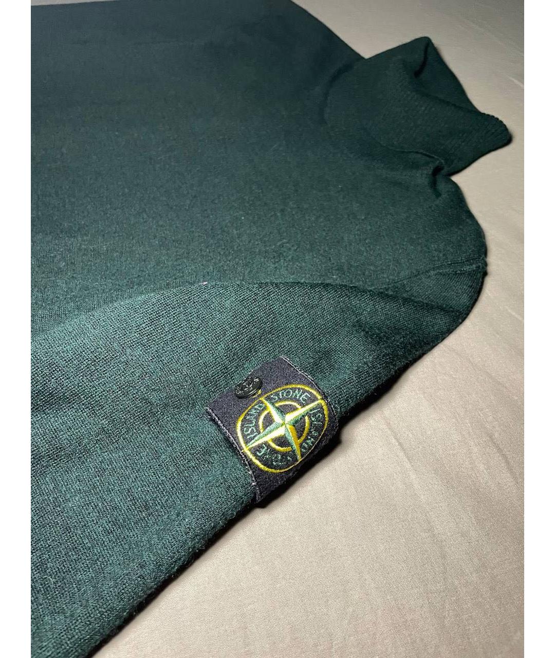 STONE ISLAND Зеленая шерстяная водолазка, фото 3