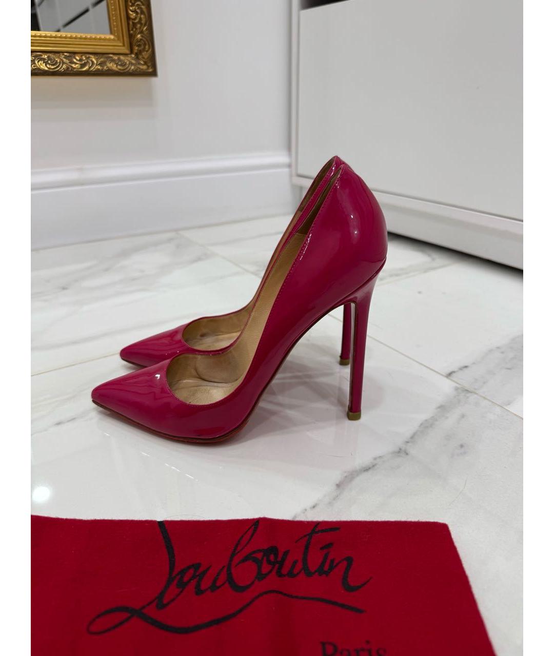 CHRISTIAN LOUBOUTIN Фуксия туфли из лакированной кожи, фото 4
