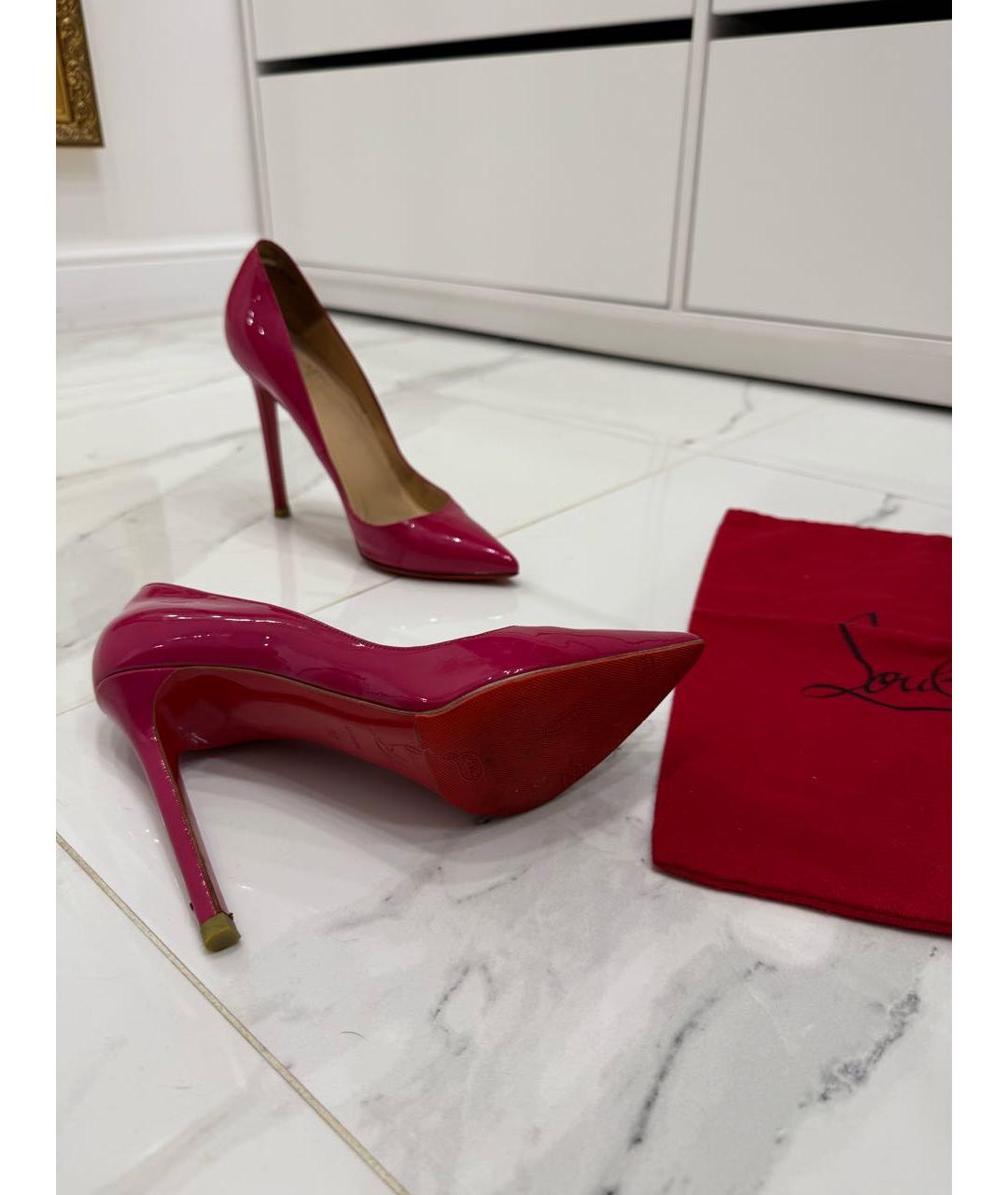 CHRISTIAN LOUBOUTIN Фуксия туфли из лакированной кожи, фото 7