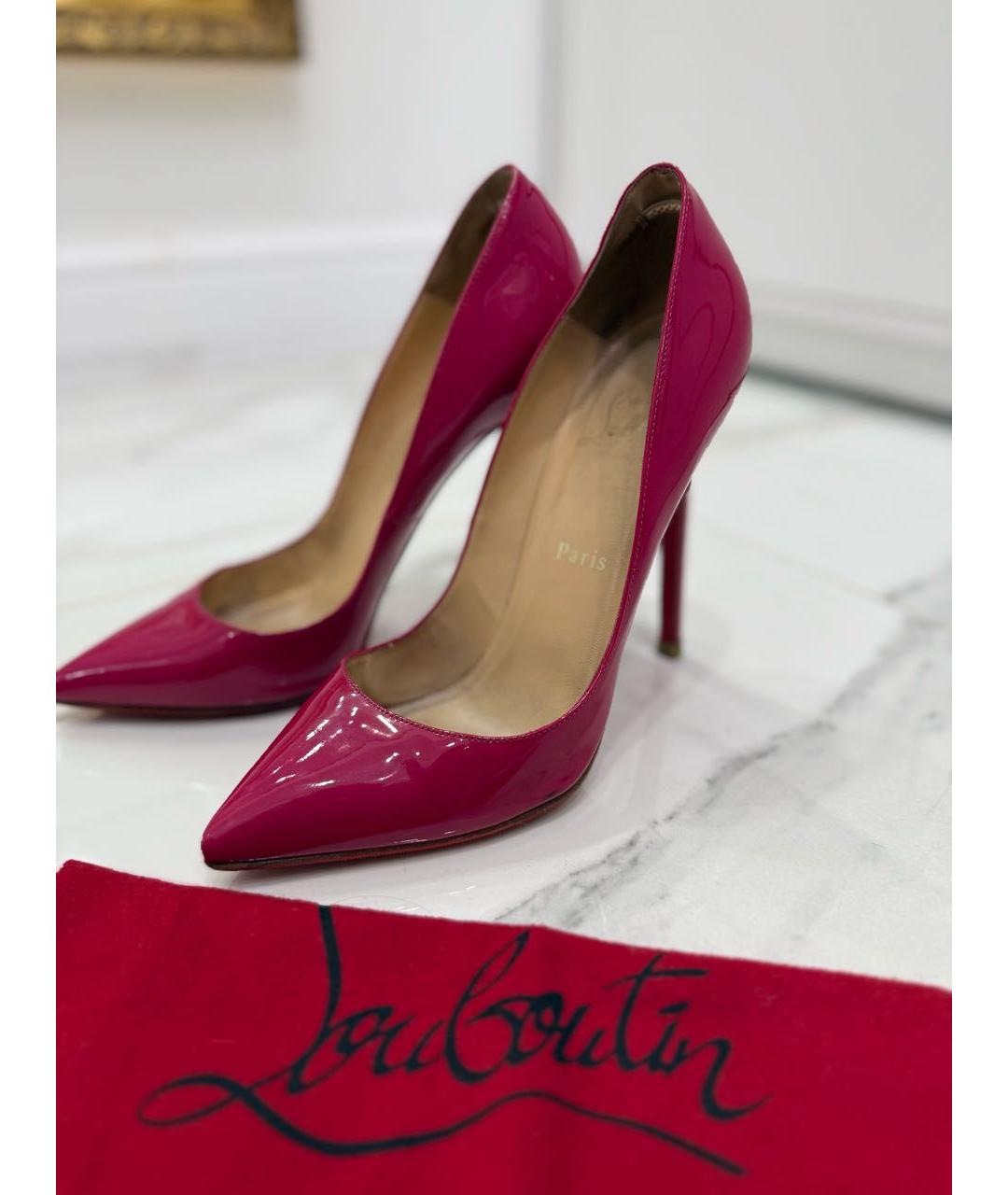 CHRISTIAN LOUBOUTIN Фуксия туфли из лакированной кожи, фото 8