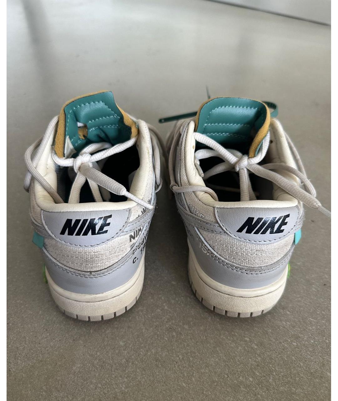 NIKE X OFF-WHITE Серые кожаные кроссовки, фото 4