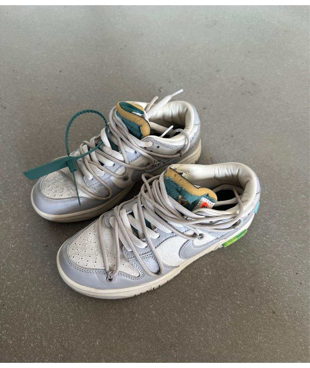 NIKE X OFF-WHITE Серые кожаные кроссовки, фото 5