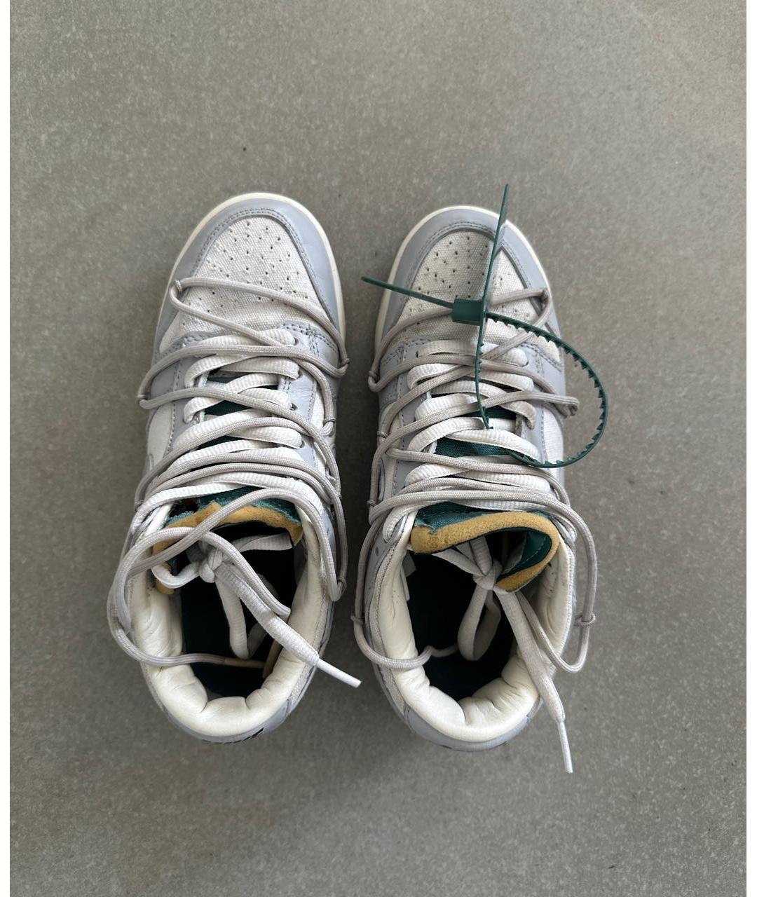 NIKE X OFF-WHITE Серые кожаные кроссовки, фото 3