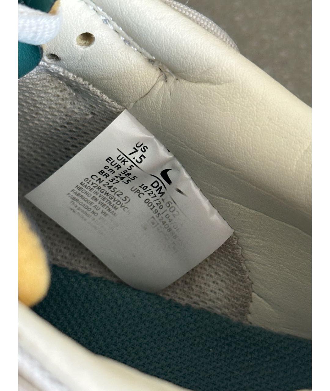 NIKE X OFF-WHITE Серые кожаные кроссовки, фото 8