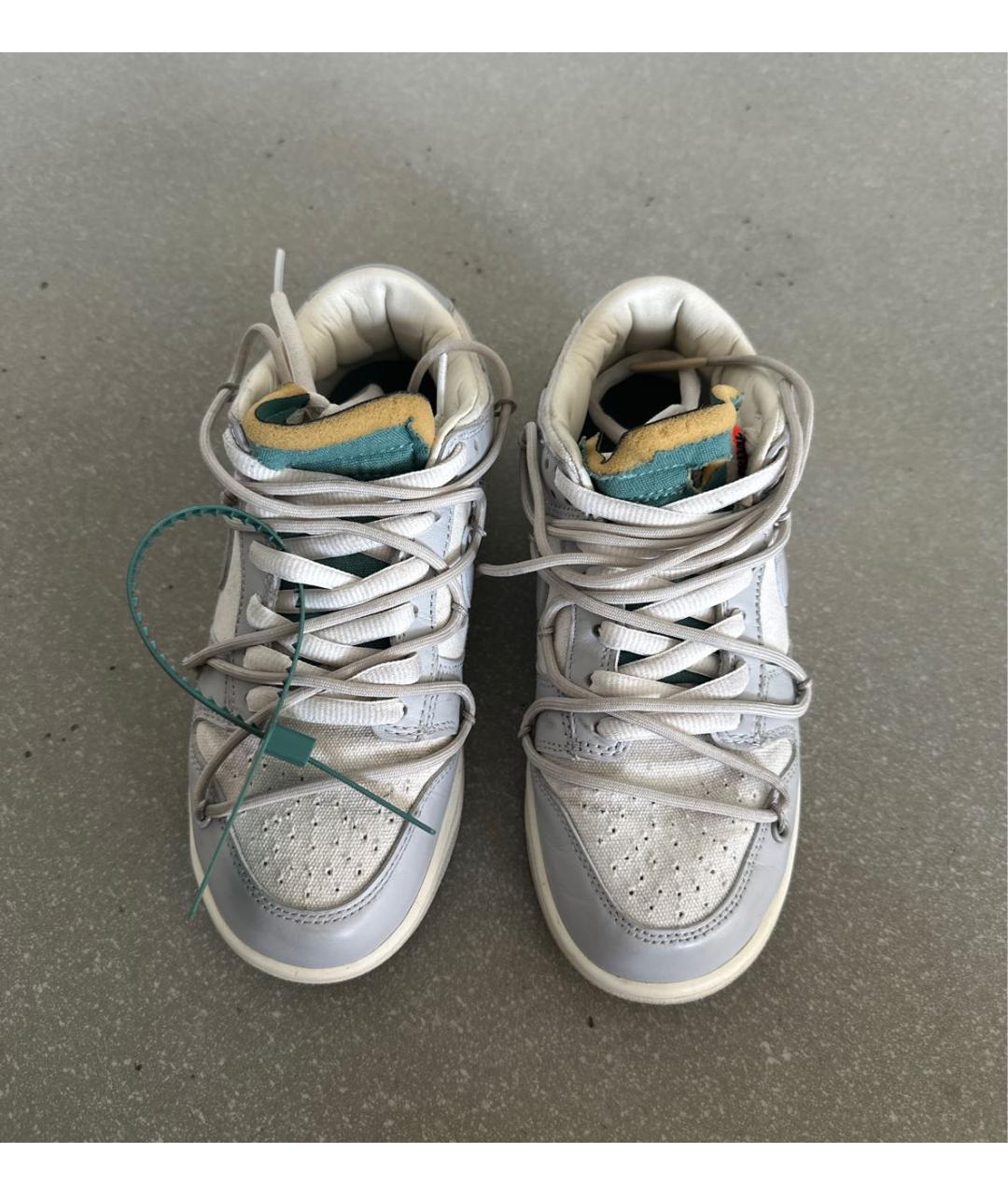 NIKE X OFF-WHITE Серые кожаные кроссовки, фото 2