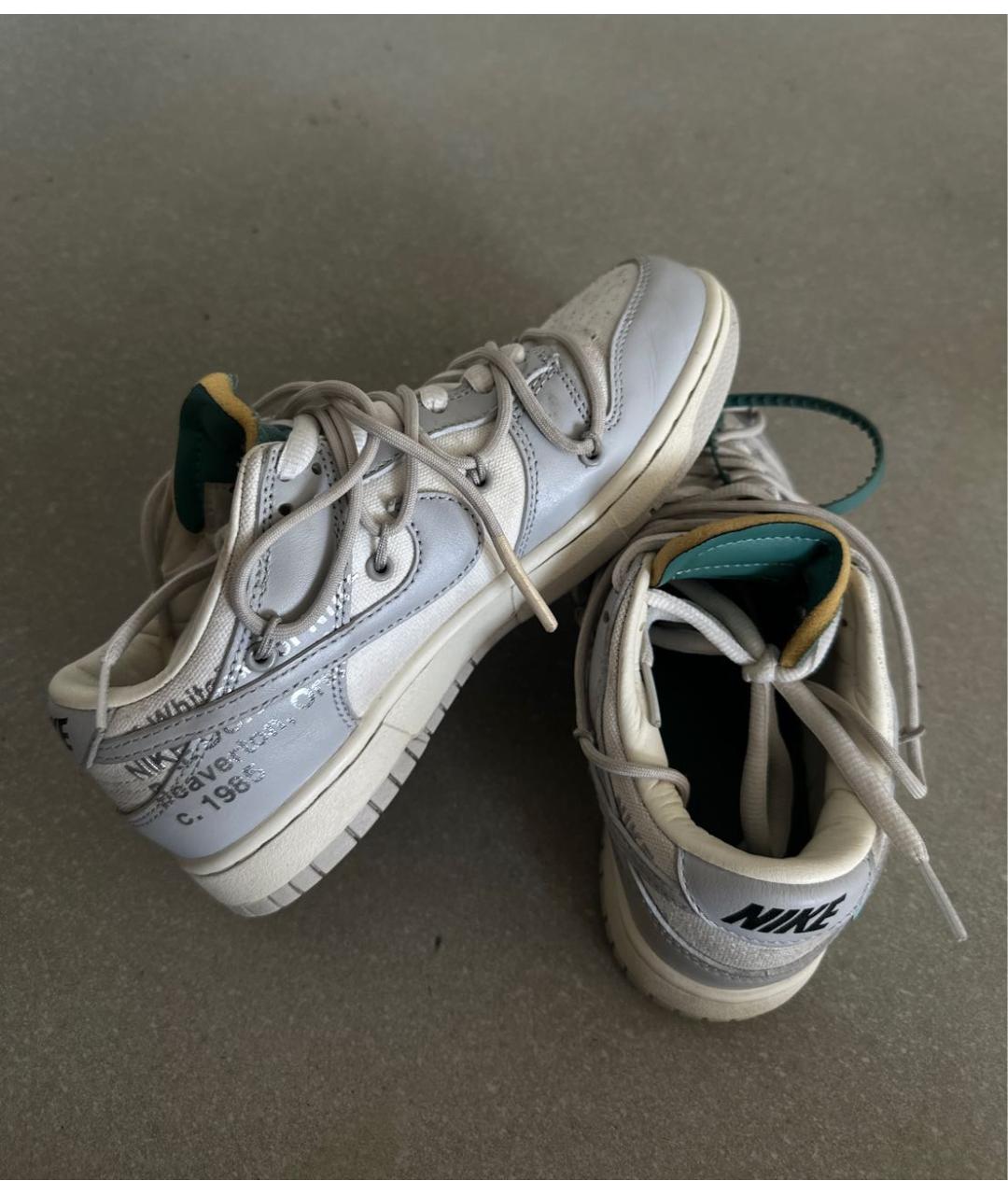 NIKE X OFF-WHITE Серые кожаные кроссовки, фото 6