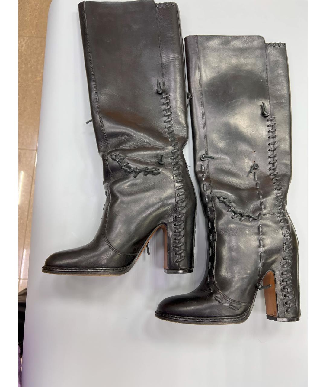 MM6 MAISON MARGIELA Черные кожаные сапоги, фото 2