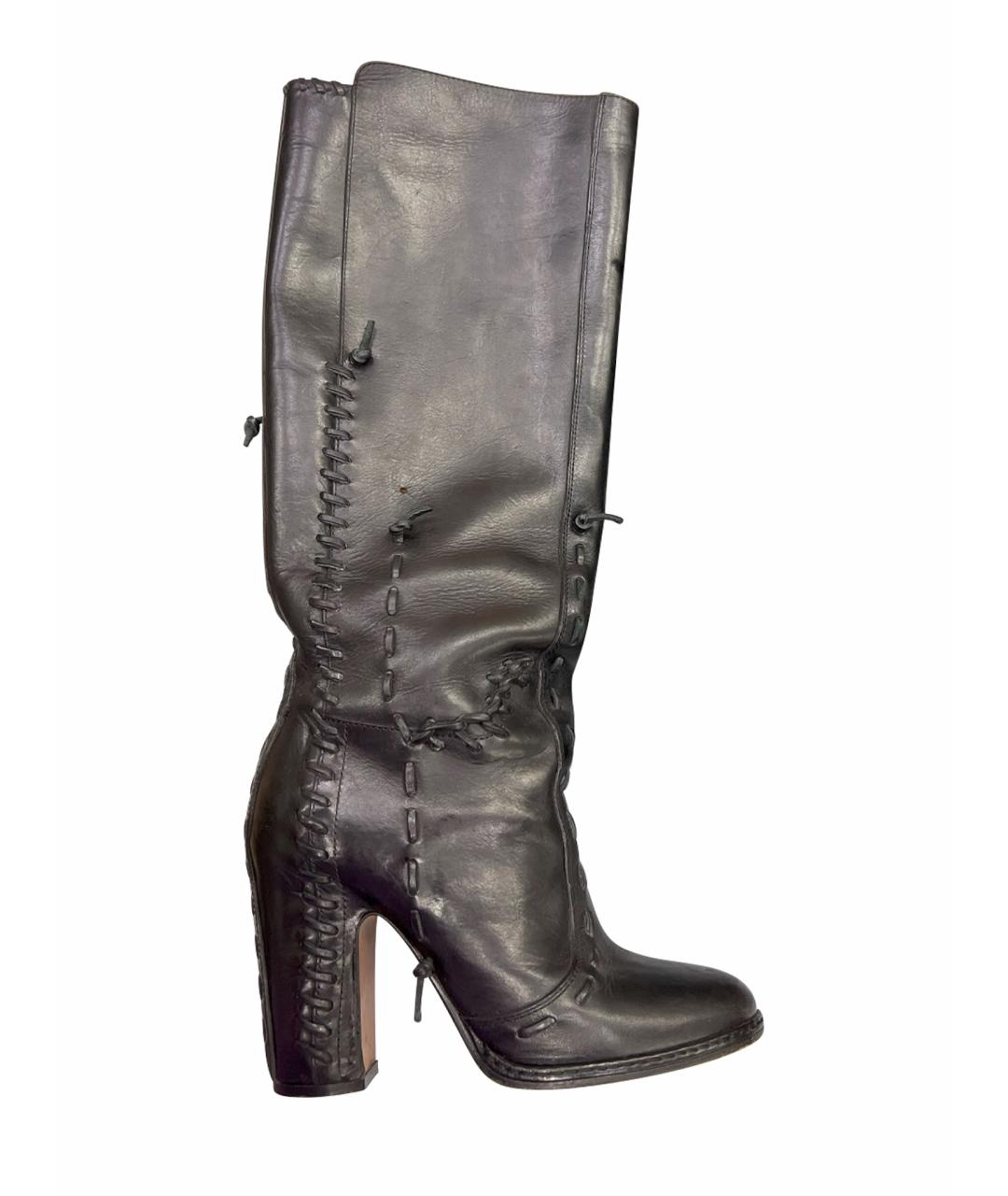 MM6 MAISON MARGIELA Черные кожаные сапоги, фото 1