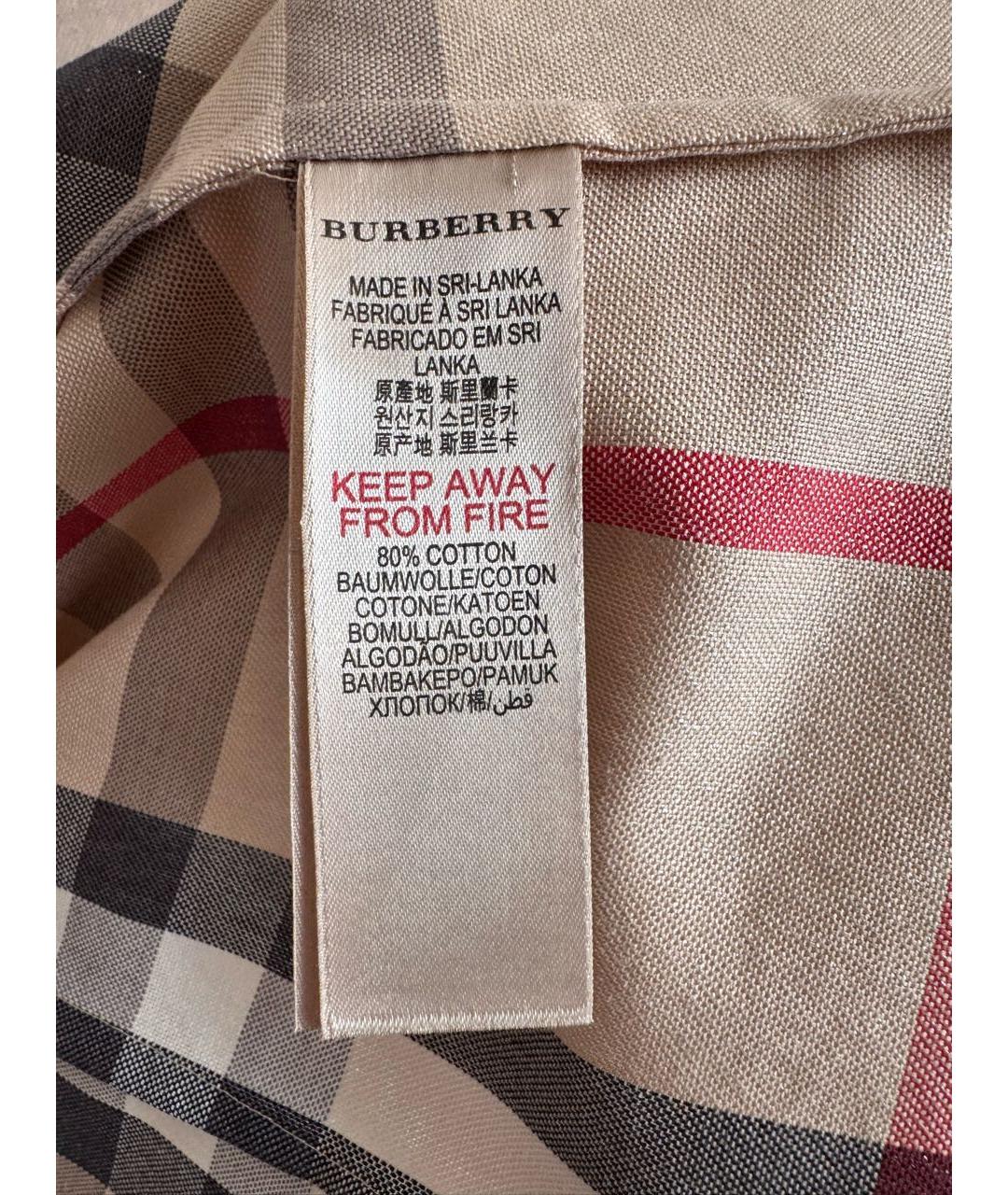 BURBERRY Бежевая хлопковая рубашка, фото 7