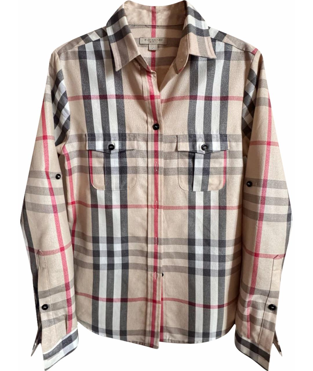 BURBERRY Бежевая хлопковая рубашка, фото 1