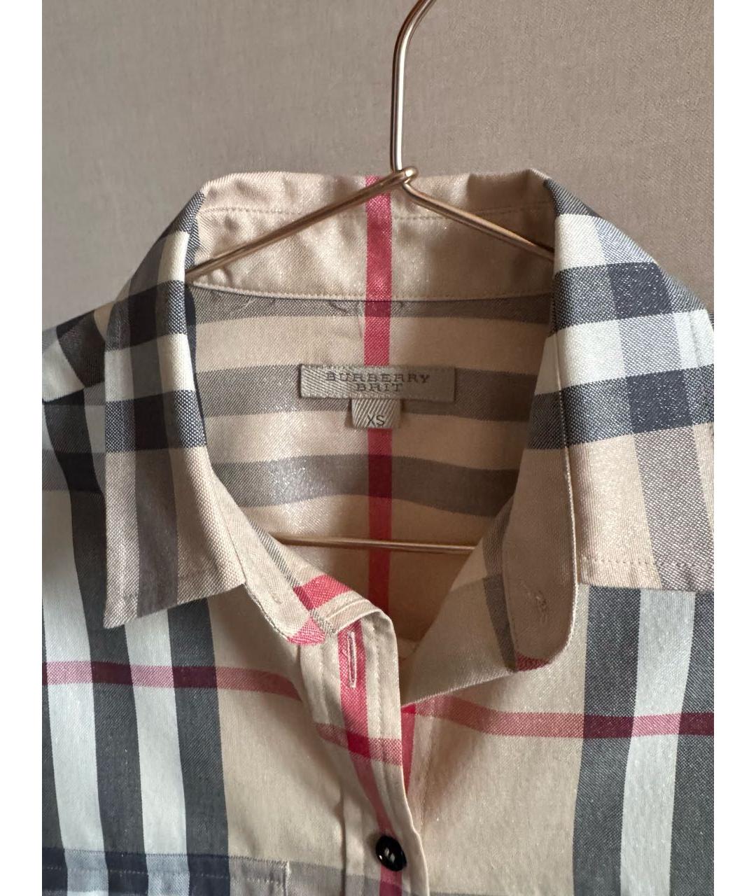 BURBERRY Бежевая хлопковая рубашка, фото 3