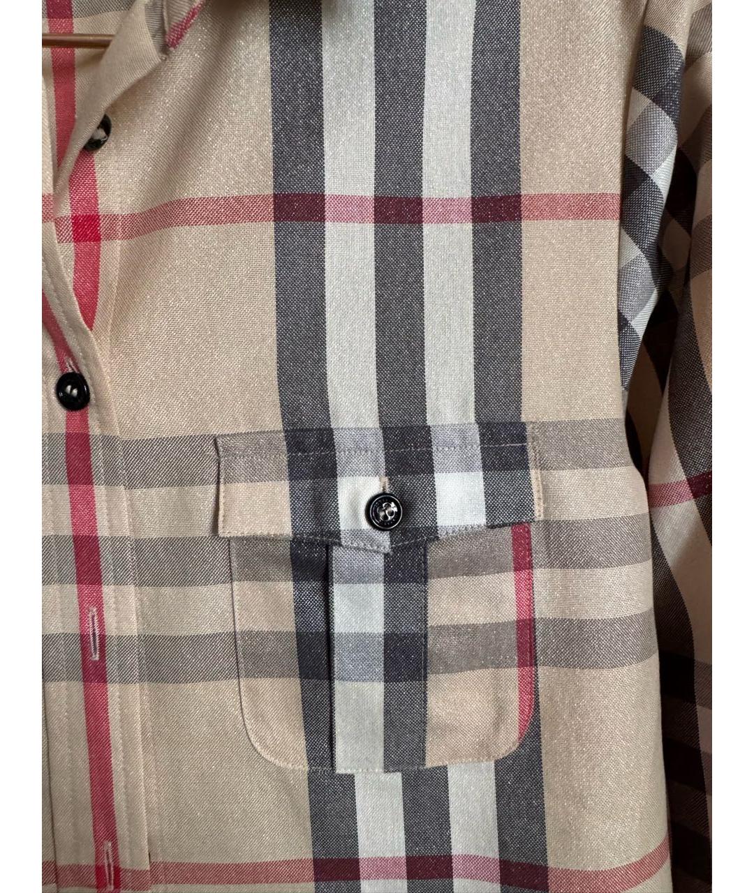 BURBERRY Бежевая хлопковая рубашка, фото 4
