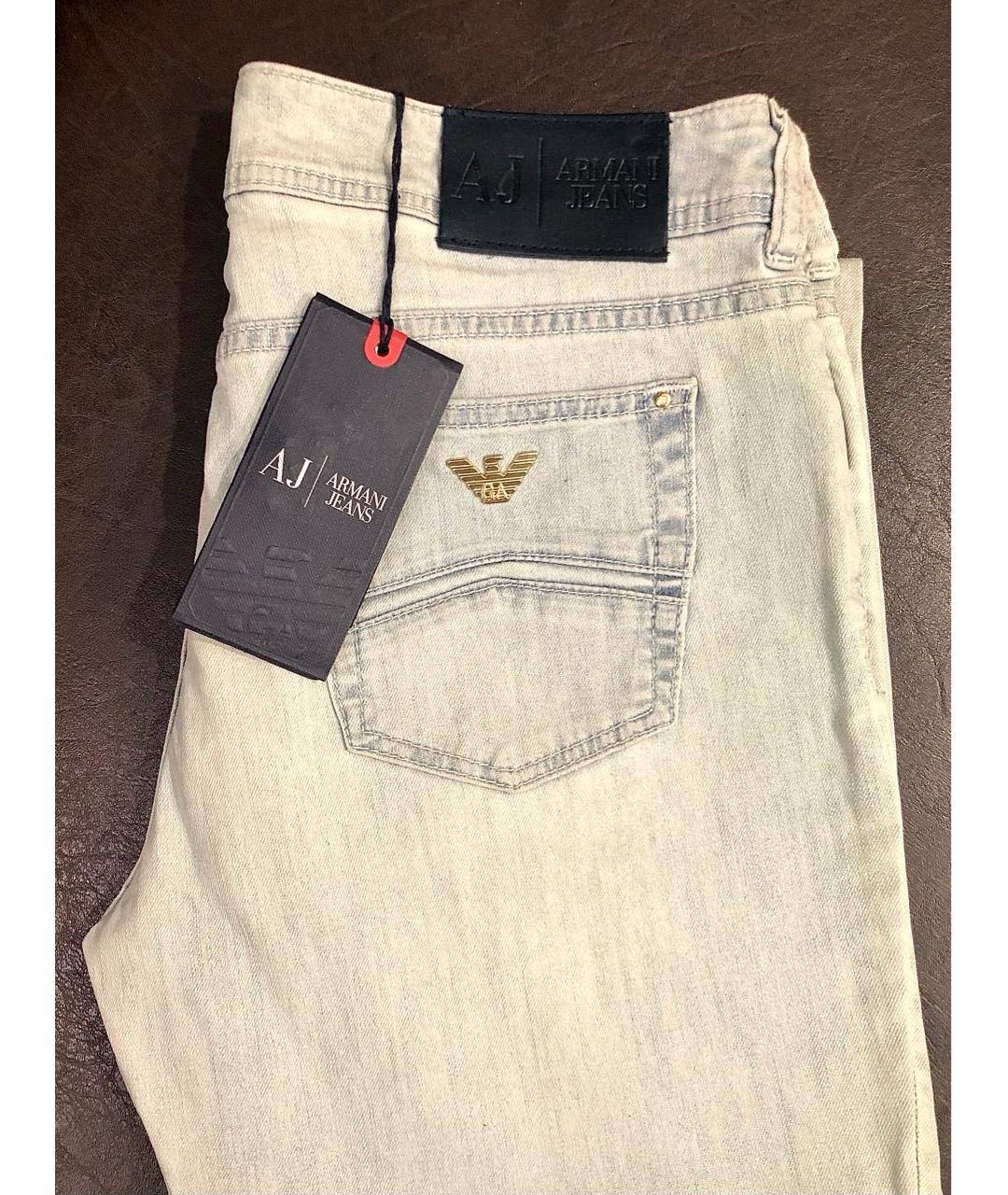 ARMANI JEANS Голубые хлопковые джинсы слим, фото 7