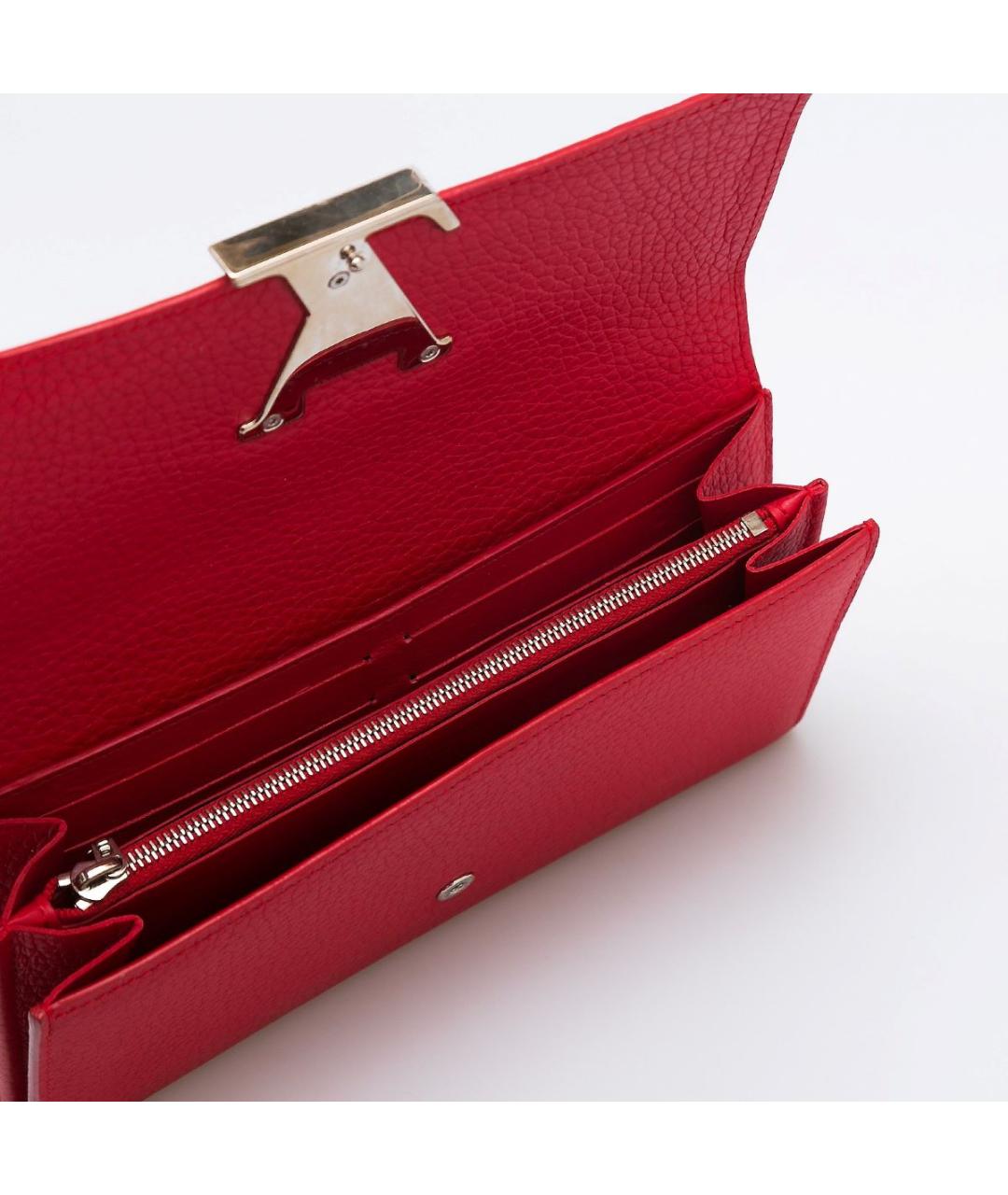 LOUIS VUITTON Красный кожаный кошелек, фото 4